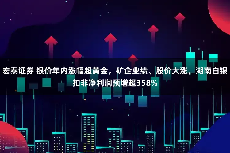 宏泰证券 银价年内涨幅超黄金，矿企业绩、股价大涨，湖南白银扣非净利润预增超358%
