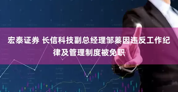宏泰证券 长信科技副总经理邹蓁因违反工作纪律及管理制度被免职
